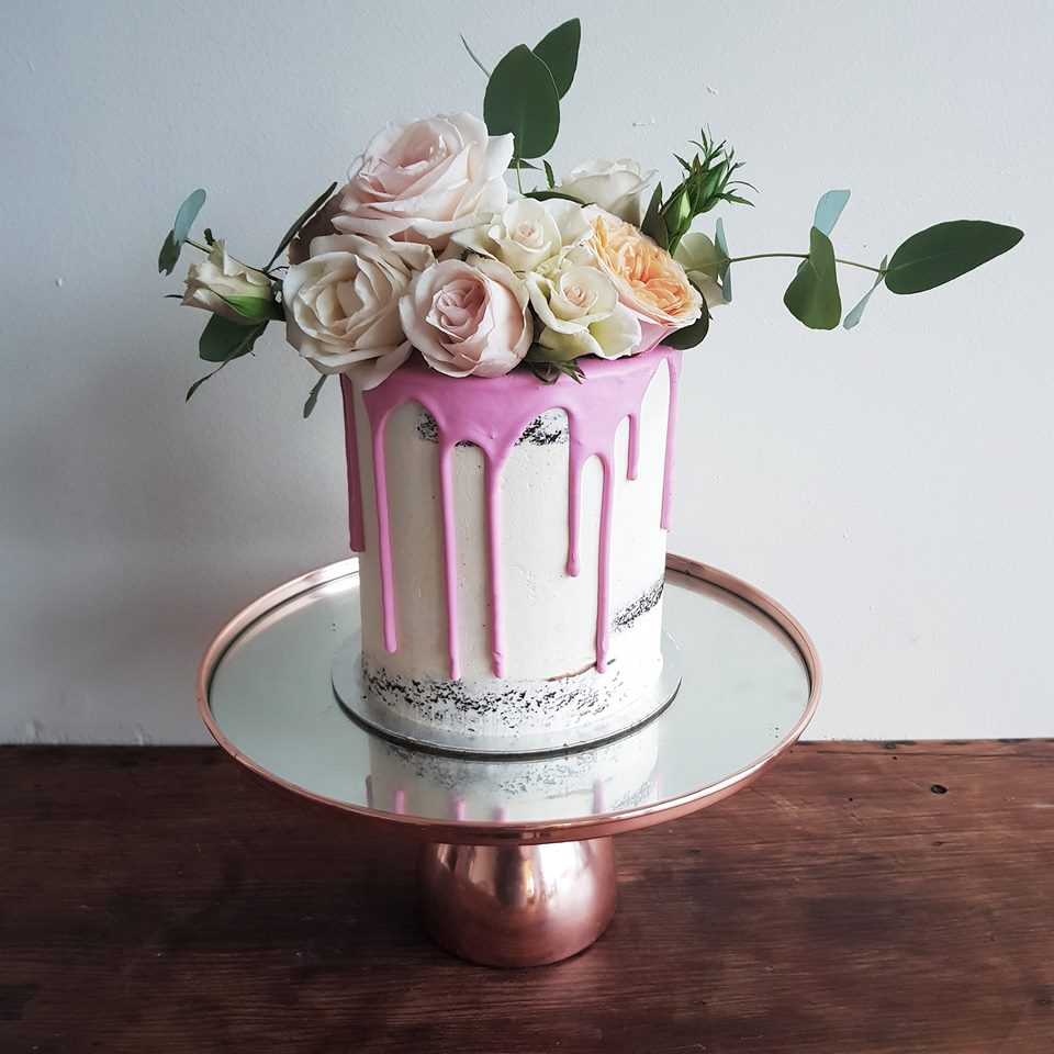 Semi Naked With Coloured Drip And Flowers