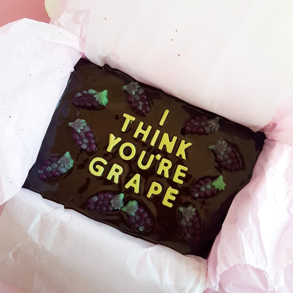 Brownie Message Box – I Think You’re Grape