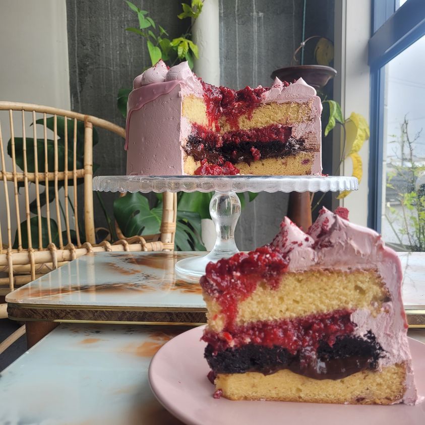 Raspberry And Vanilla Cake By The Slice
